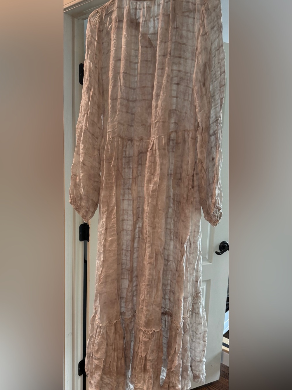 Free People Women's Long Sheer Tiered Dress in Blush